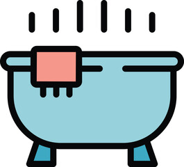 Poster - evening bath icon. outline evening bath vector icon for web design isolated on white background colo