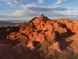 Sticker - Lake Mead National Recreation Area's Bowl of Fire Rock Formations in the Morning from Above