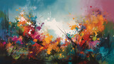 Fototapeta Kwiaty - abstract watercolor background generative ai