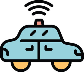 Poster - Driverless car icon. Outline Driverless car vector icon for web design isolated on white background color flat