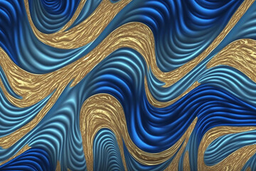  Blue yellow abstract wave wallpaper background, shine organic texture pattern background, generated ai