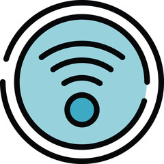 Poster - Accessible wifi point icon. Outline Accessible wifi point vector icon for web design isolated on white background color flat
