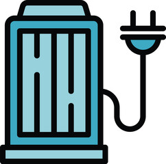 Poster - Accessible solar charging station icon. Outline Accessible solar charging station vector icon for web design isolated on white background color flat