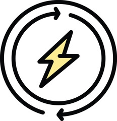 Poster - Boost energy icon. Outline Boost energy vector icon for web design isolated on white background color flat