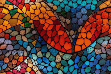 Poster - vibrant and intricate mosaic pattern up close created with Generative AI technology