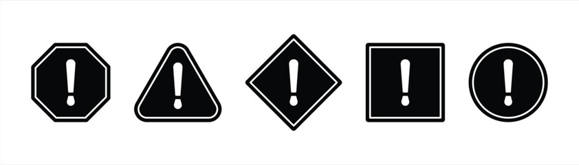 Wall Mural - attention caution danger icon set. exclamation mark icon. warning icon sign symbol collections, vector illustration