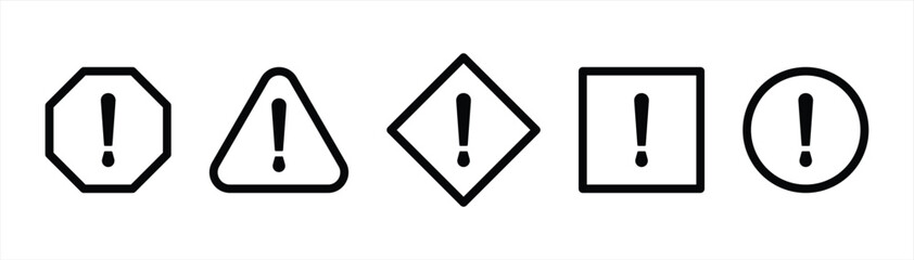 Wall Mural - attention caution danger icon set. exclamation mark icon. warning icon sign symbol collections, vector illustration