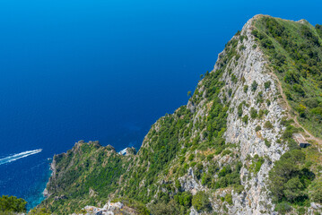 Sticker - Cliffs underneath Monte Solaro at Italian island Capri