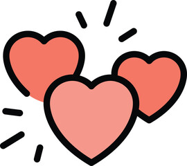Poster - Like network heart icon. Outline Like network heart vector icon for web design isolated on white background color flat
