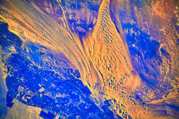 Wall Mural - land feature in peru. digital enhancement. elements by nasa