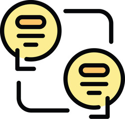 Poster - Network messenger icon. Outline Network messenger vector icon for web design isolated on white background color flat