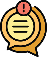 Poster - Important chat icon. Outline Important chat vector icon for web design isolated on white background color flat
