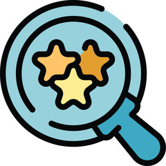 Poster - User review zoom icon. Outline User review zoom vector icon for web design isolated on white background color flat