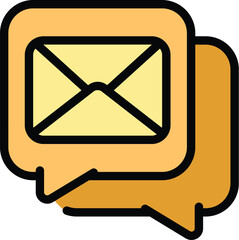 Poster - Digital chatting icon. Outline Digital chatting vector icon for web design isolated on white background color flat