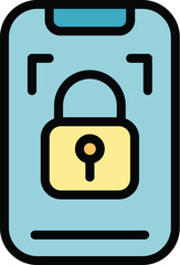 Poster - locked phone icon. outline locked phone vector icon for web design isolated on white background colo