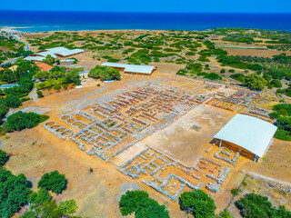 Poster - Aerial view of Malia Palace Archaeological Site at Crete island in Greece