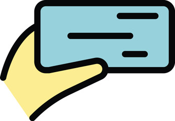 Poster - Hand rotate phone icon outline vector. Smartphone device. Screen swipe color flat