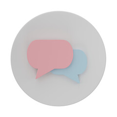 Poster - Speech bubble talk 3D render isolated on transparent background