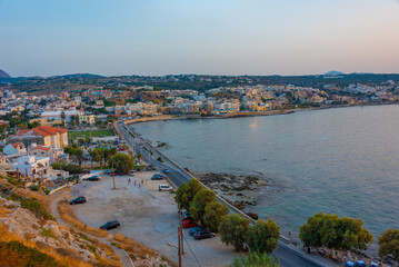 Wall Mural - Aerial view of coastline at Greek town Rethimno at Crete island