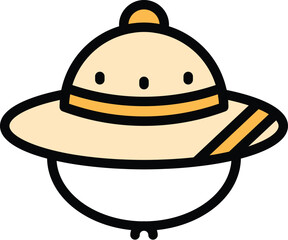 Poster - Safari hunting hat icon. Outline Safari hunting hat vector icon for web design isolated on white background color flat