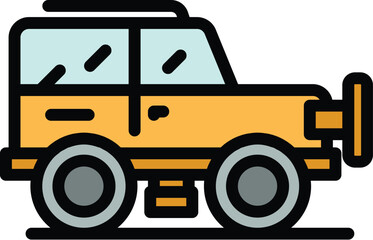 Poster - Safari car icon. Outline Safari car vector icon for web design isolated on white background color flat
