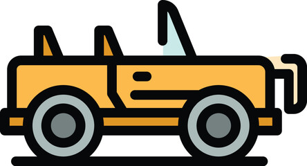 Poster - Safari automobile icon. Outline Safari automobile vector icon for web design isolated on white background color flat