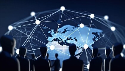 Global business structure of networking. Analysis and data exchange customer connection, HR recruitment and global outsourcing, Customer service, Strategy, Teamwork, Technology and social network