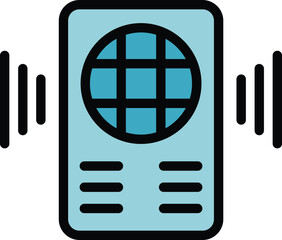 Poster - Walkie talkie icon. Outline Walkie talkie vector icon for web design isolated on white background color flat