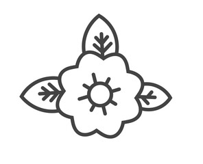 Wall Mural - flower line icon illustration.