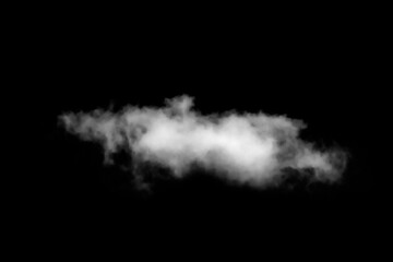 White Cloud Isolated on Black Background. Good for Atmosphere Creation and Composition