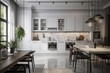© midart - Modern White Kitchen in Estate Home Generative AI