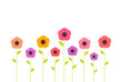 Colorful summer flowers. Flat design illustration.