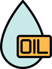 Poster - Oil drop icon. Outline Oil drop vector icon for web design isolated on white background color flat