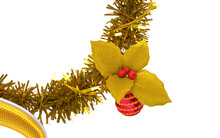 Christmas Wreath With Golden Bow Ornaments