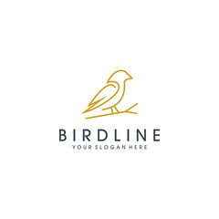 Wall Mural - bird line art logo template