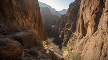 An Impressive Canyon With Steep Rock Walls  Generative AI