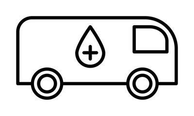 Poster - blood donation, ambulance icon. Element of blood donation icon. Thin line icon for website design and development, app development