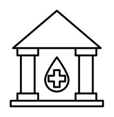 Poster - blood donation, building icon. Element of blood donation icon. Thin line icon for website design and development, app development