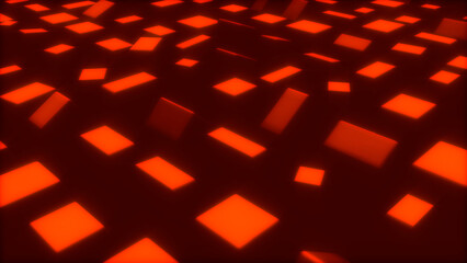 Wall Mural - red high tech cg pattern of geometric boxes - randomization - abstract 3d rendering