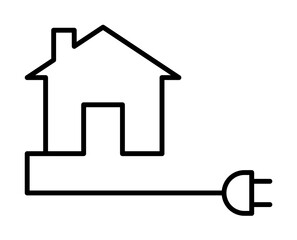 Poster - Eco-house outline icon. Element of ecology icon for mobile concept and web apps. Thin line Eco-house can be used for web and mobile on white bakgorund