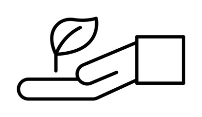 Aufkleber - Plant in hand outline icon. Element of ecology icon for mobile concept and web apps. Thin line Plant in hand can be used for web and mobile on white bakgorund