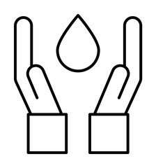 Aufkleber - Water in Hands outline icon. Element of ecology icon for mobile concept and web apps. Thin line Water in Hands can be used for web and mobile on white bakgorund