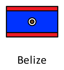 Aufkleber - National flag of Belize in simple colors with name icon