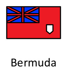 Aufkleber - National flag of Bermuda in simple colors with name icon