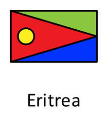 Aufkleber - National flag of Eritrea in simple colors with name icon