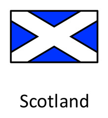 Aufkleber - National flag of Scotland in simple colors with name icon