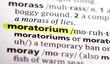dictionary definition of the word moratorium