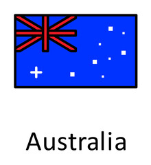 Aufkleber - National flag of Australia in simple colors with name icon