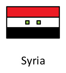 Poster - National flag of Syria in simple colors with name icon