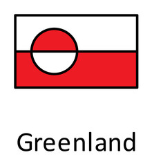 Aufkleber - National flag of Greenland in simple colors with name icon